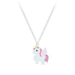 Silver Unicorn Necklace and Earing Set